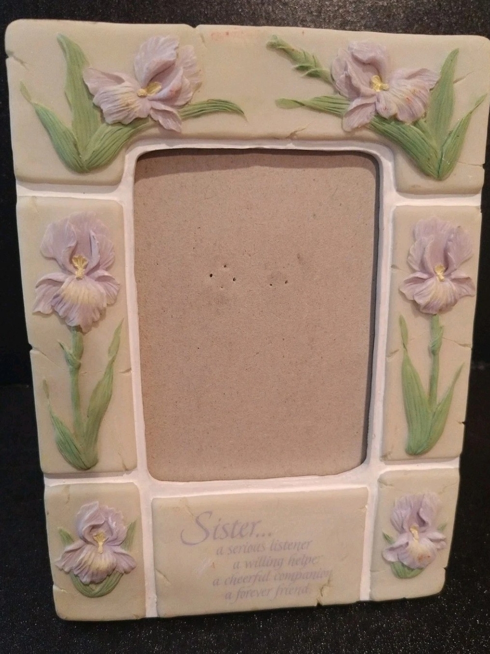 Sister Purple Iris 6x8 Photo Frame With 3 1/2 X 5 Photo Window